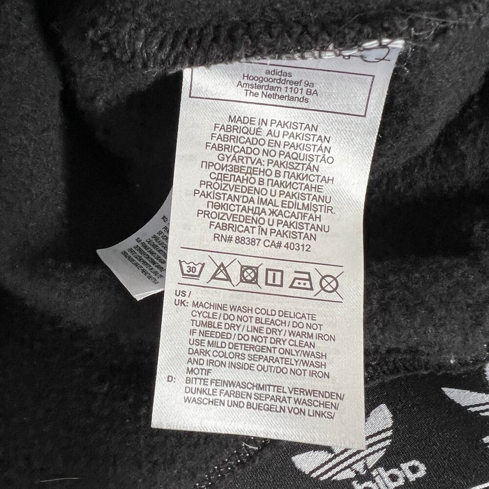 Adidas Women's Cropped Hoodie Black Trefoil Sweatshirt Pullover Workout Size XS - Picture 14 of 15